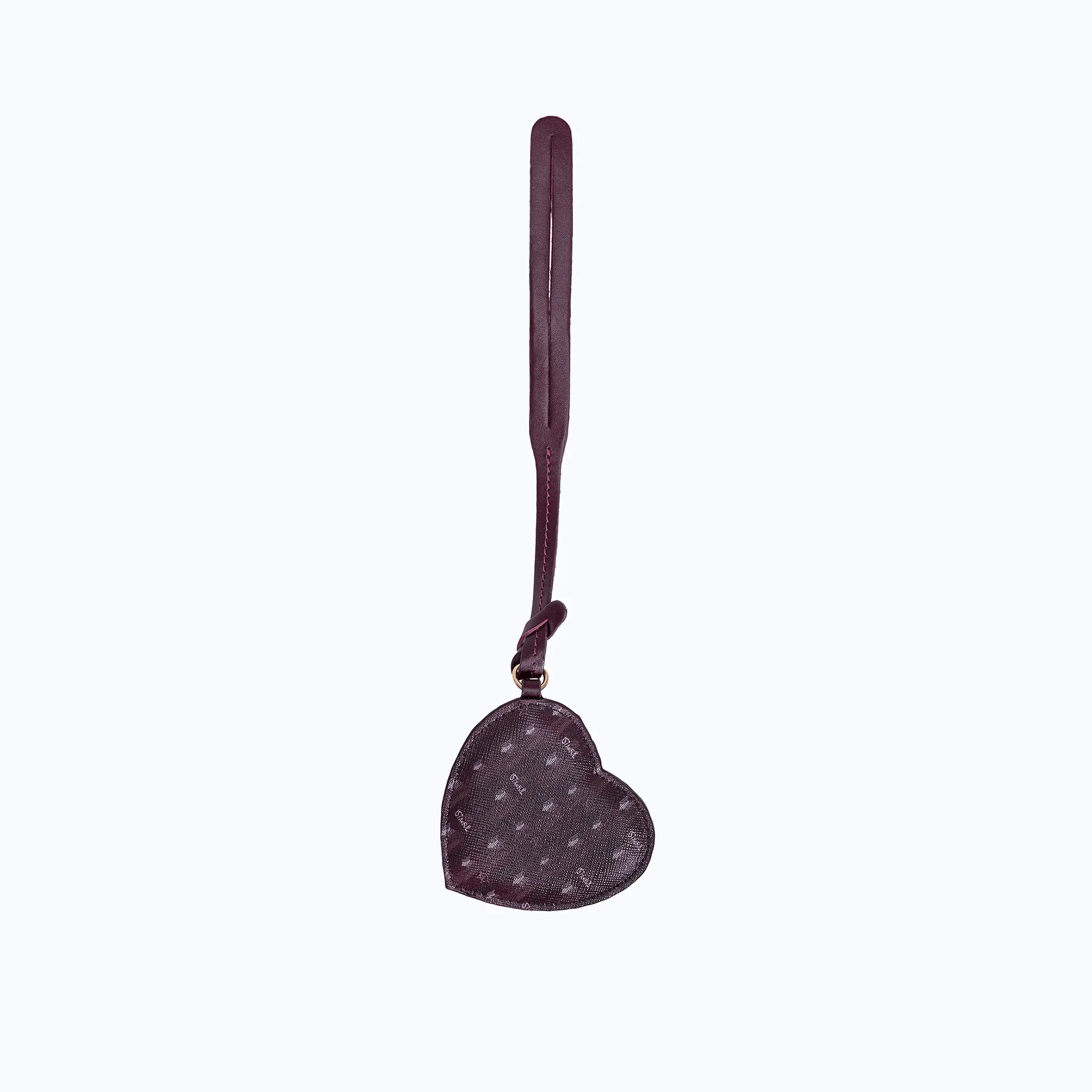 MONOGRAM HEART CHARM - BURGUNDY - Image 2